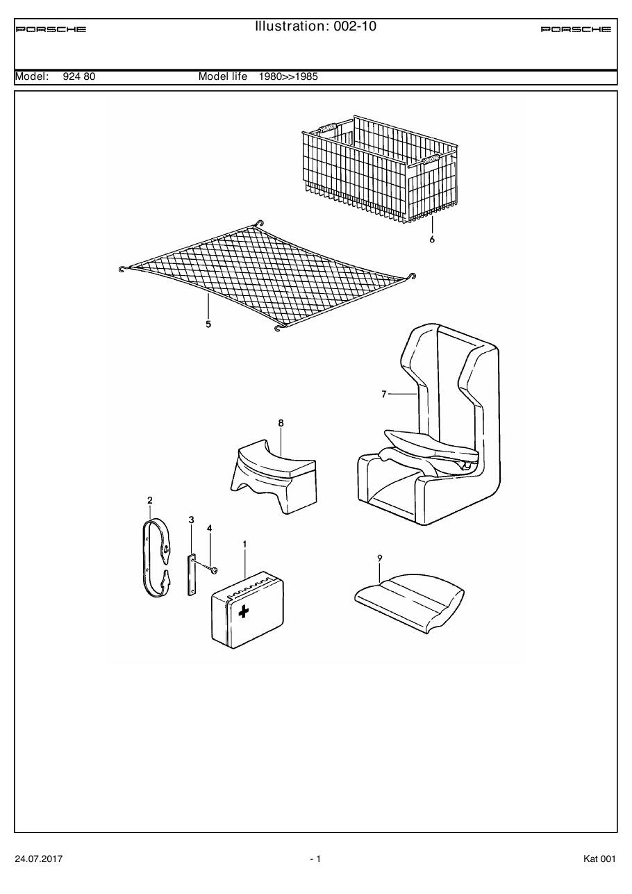 Exploded parts diagram — Accessories