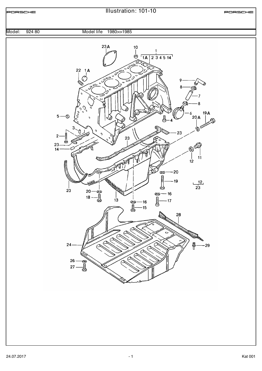 Exploded parts diagram — Cylinder block