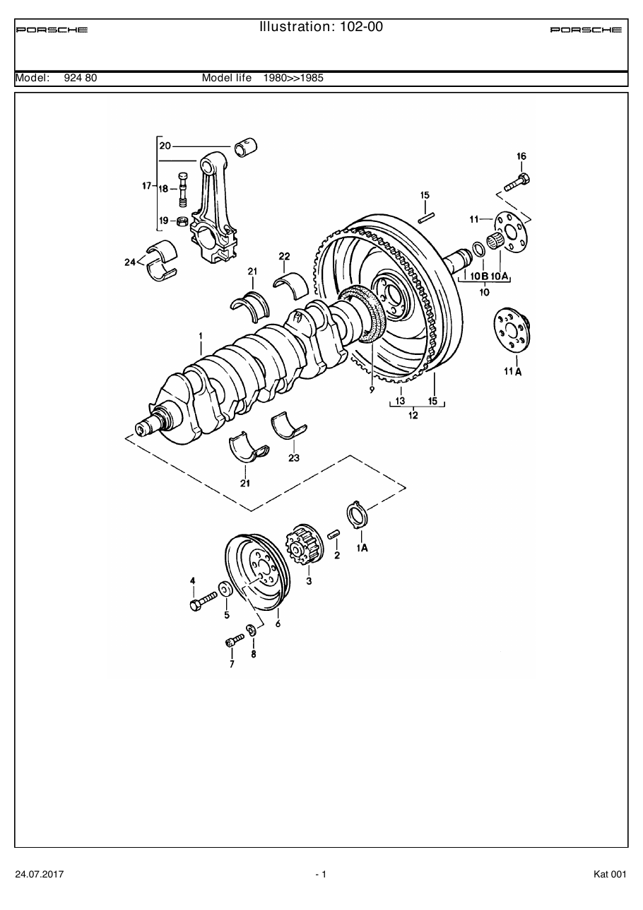 Exploded parts diagram — Crankshaft
