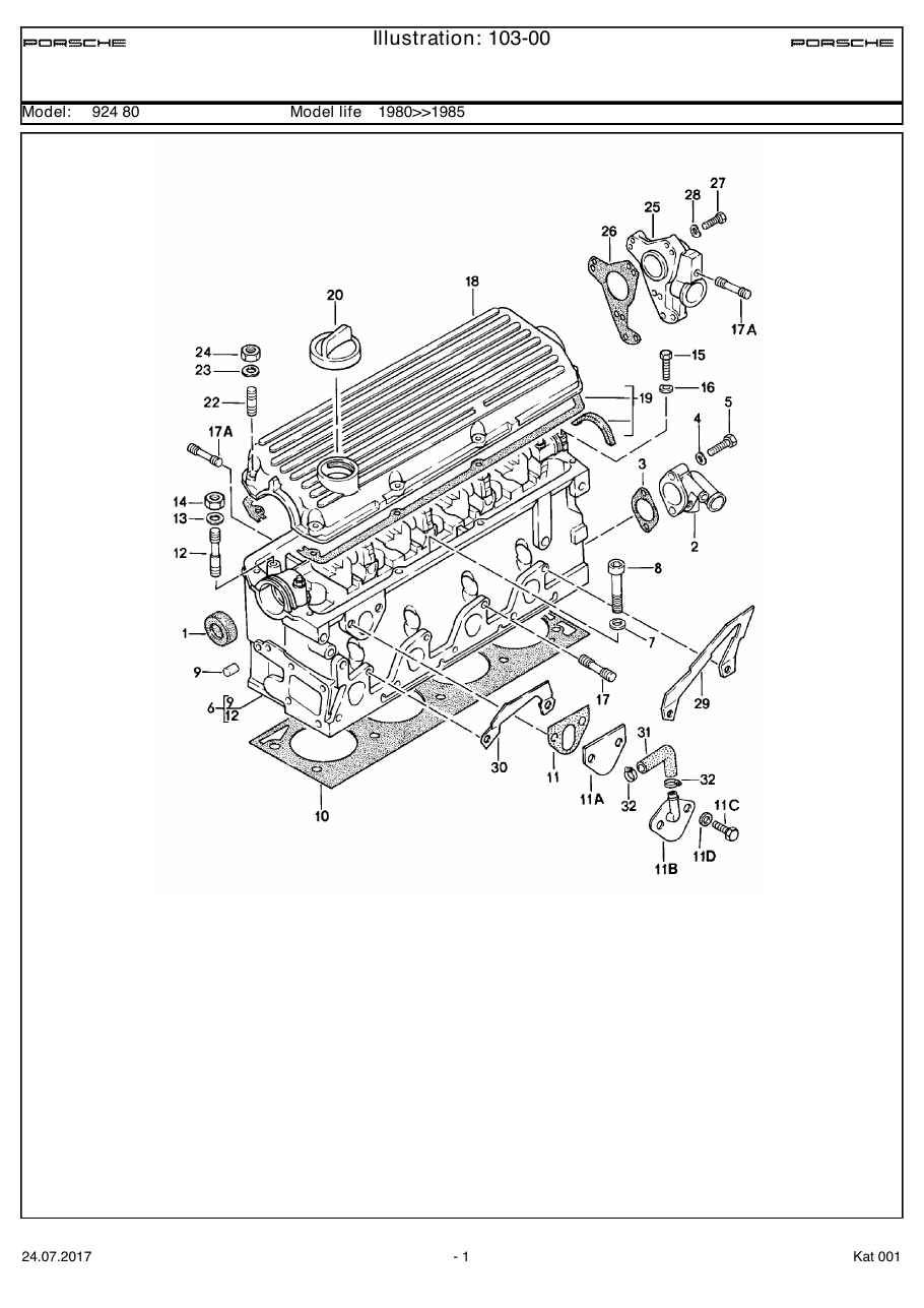 Exploded parts diagram — Cylinder head