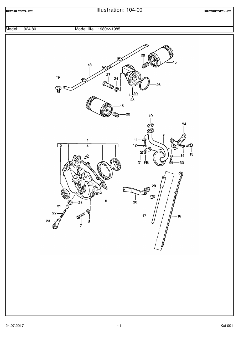 Exploded parts diagram — Engine lubrication