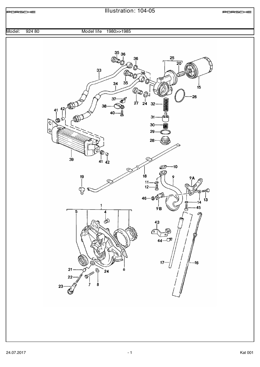 Exploded parts diagram — Engine lubrication