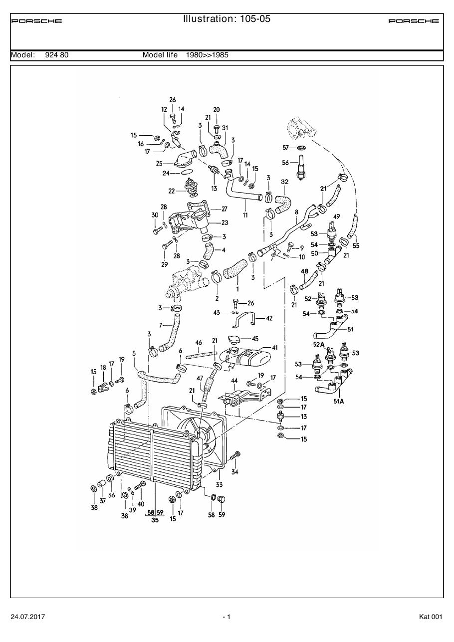 Exploded parts diagram — Water cooling