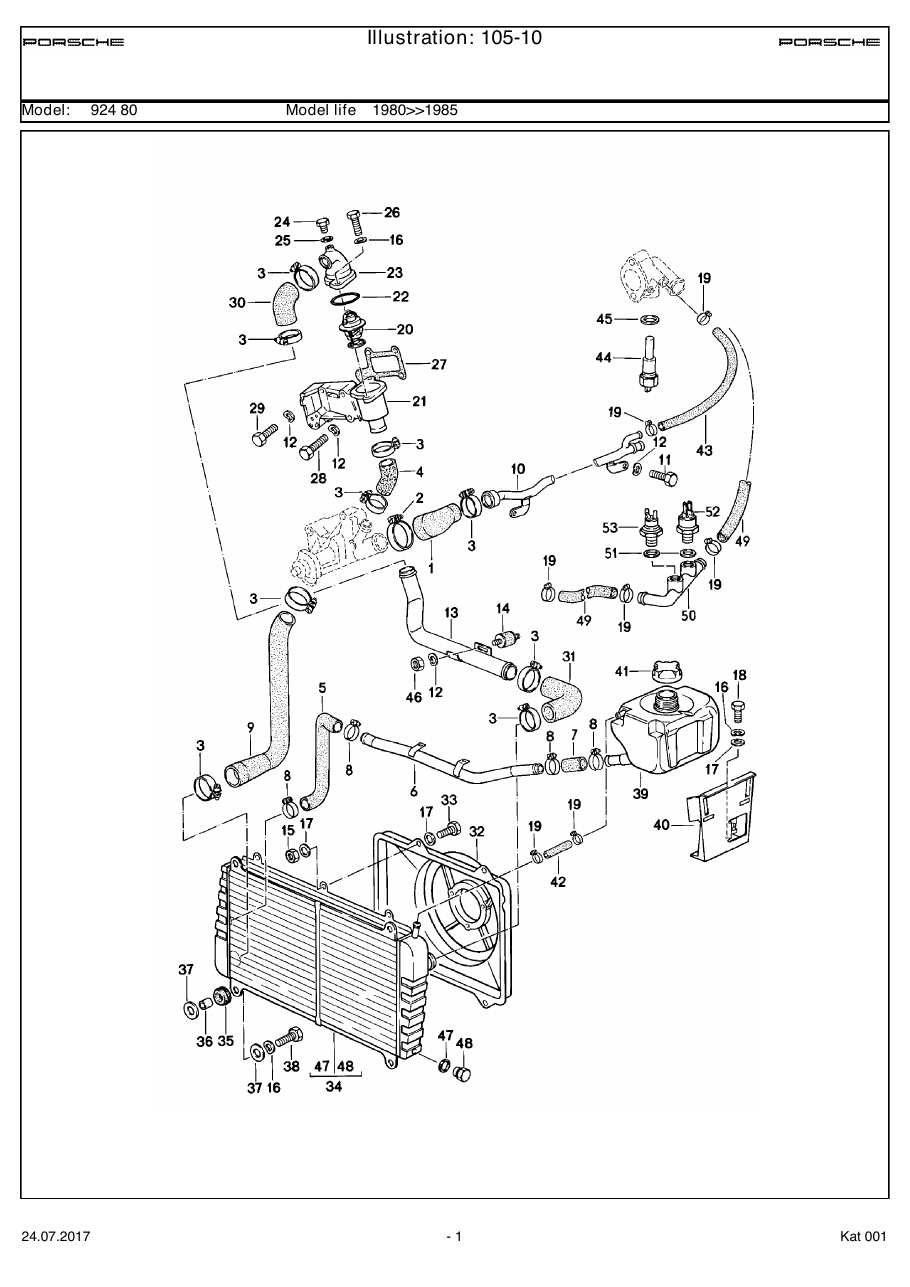 Exploded parts diagram — Water cooling