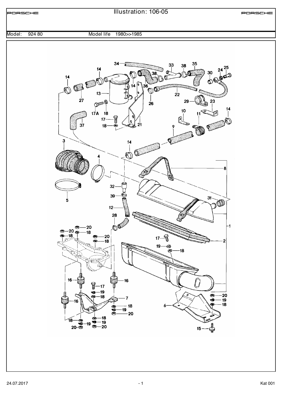 Exploded parts diagram — Air cleaner system