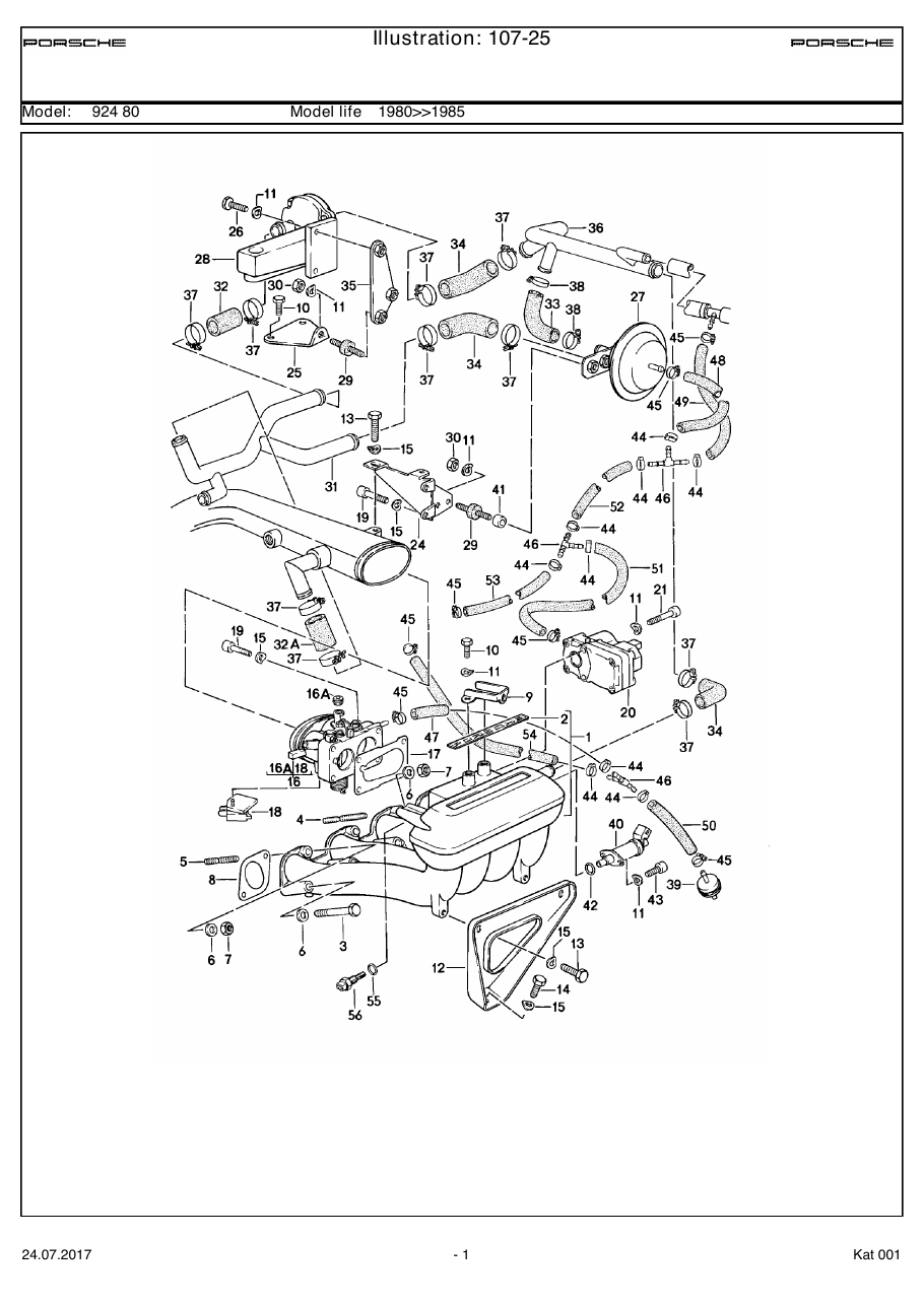 Exploded parts diagram — K-jetronic