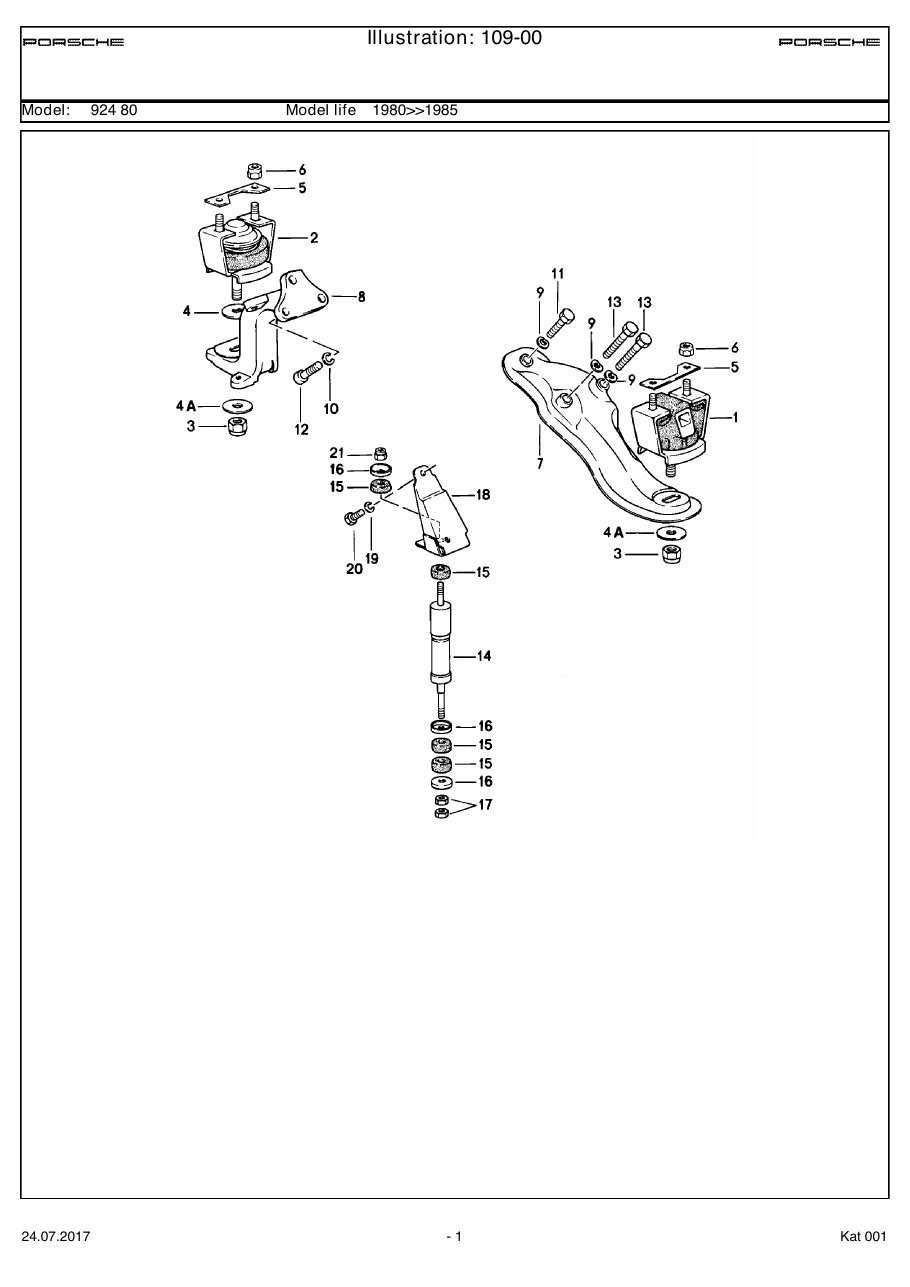 Exploded parts diagram — Engine suspension