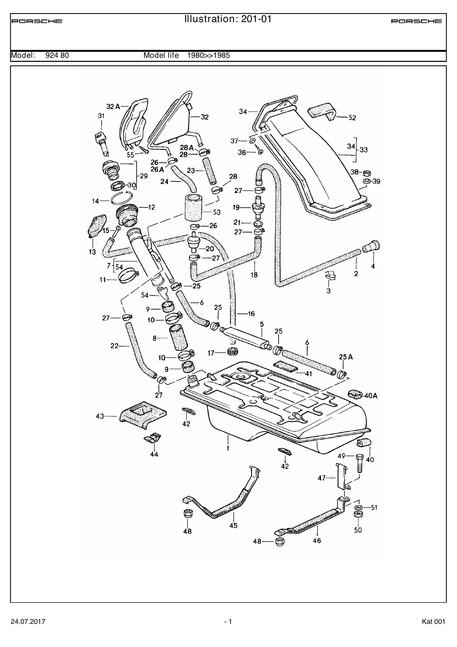Exploded parts diagram — Fuel tank