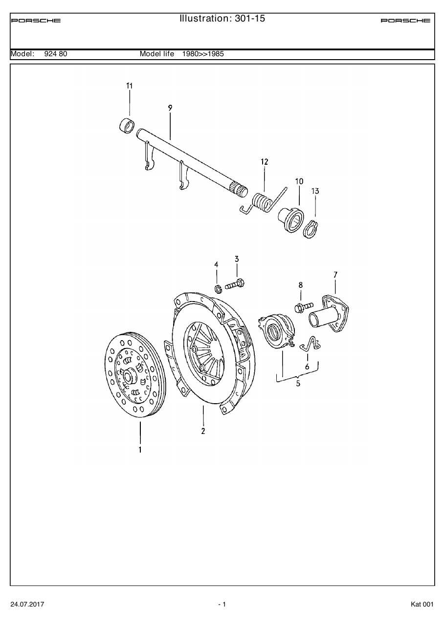 Exploded parts diagram — Clutch