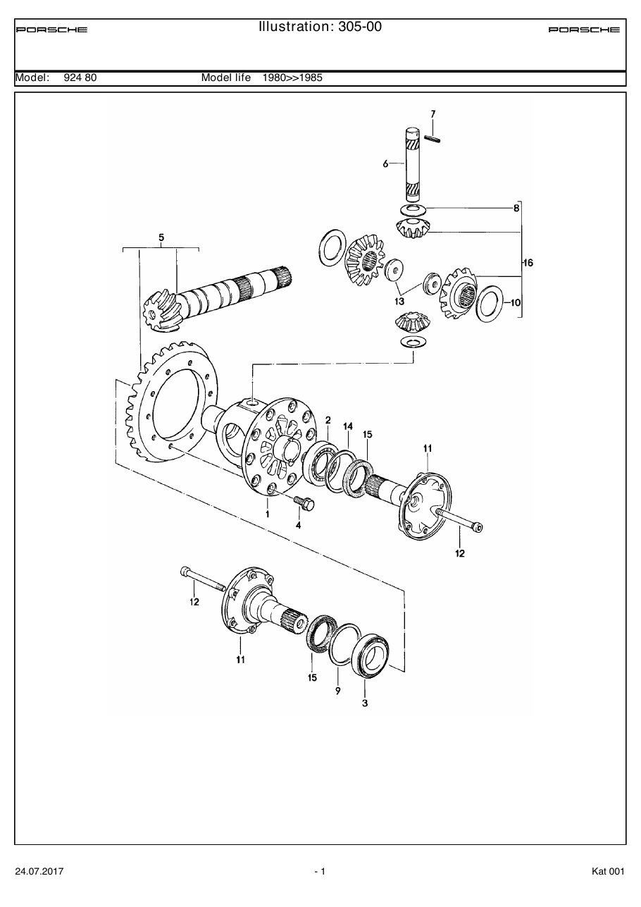 Exploded parts diagram — Differential