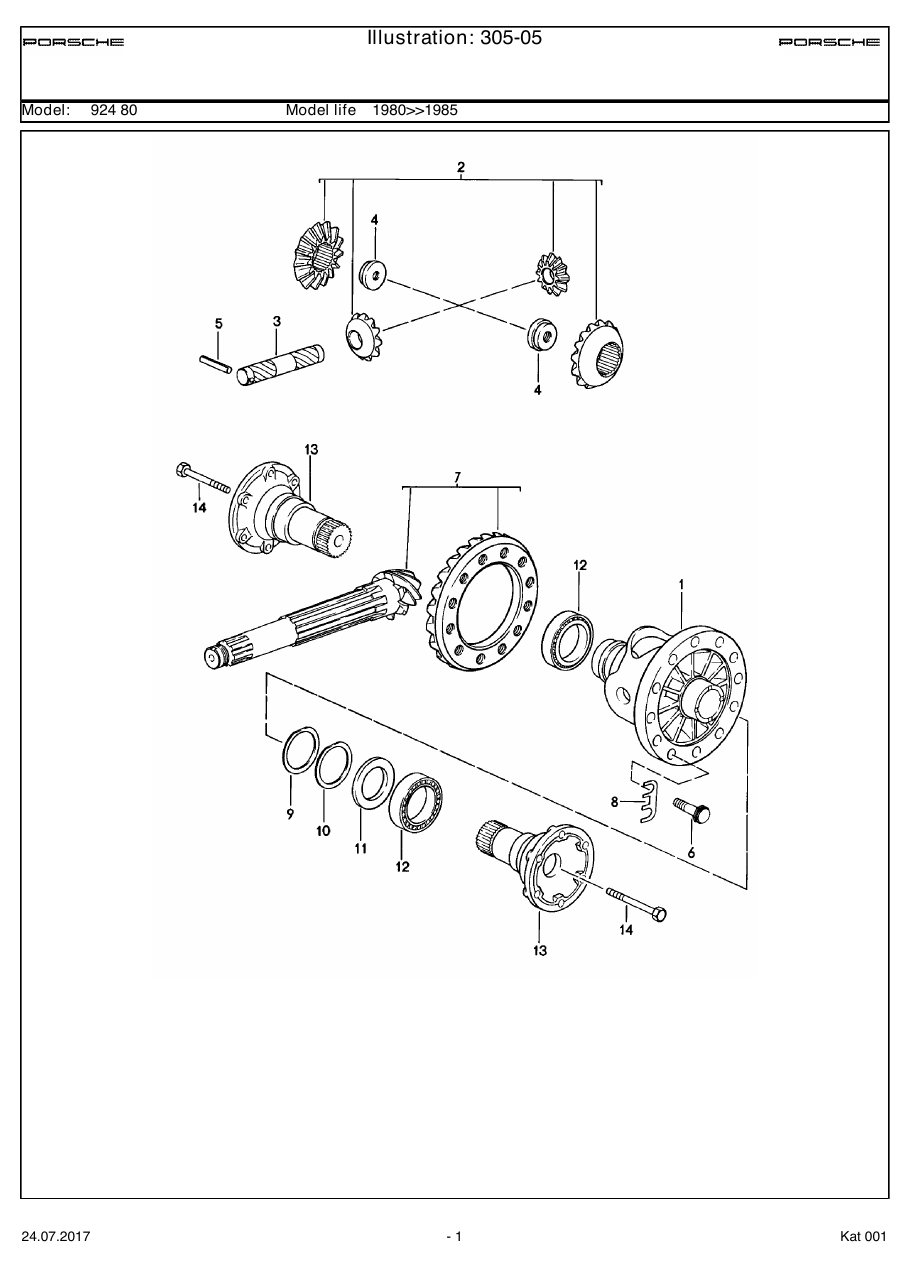 Exploded parts diagram — Differential