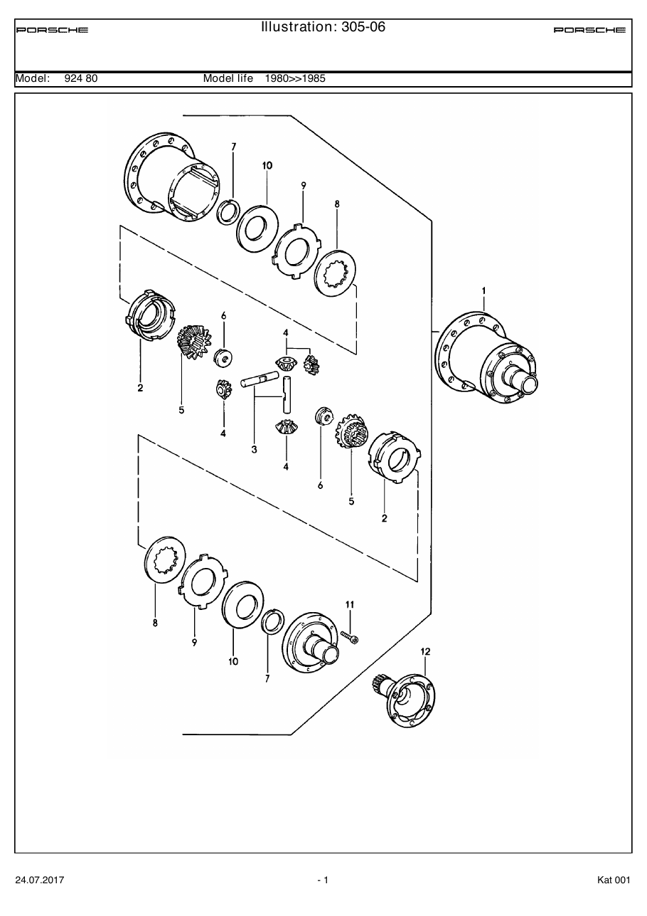 Exploded parts diagram — Limited-slip differential