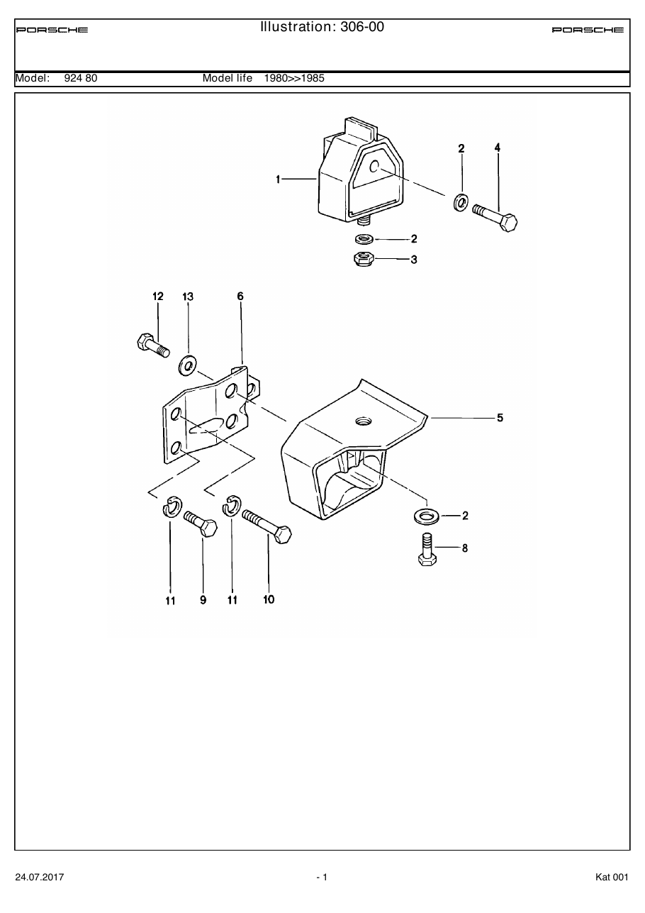 Exploded parts diagram — Transmission suspension