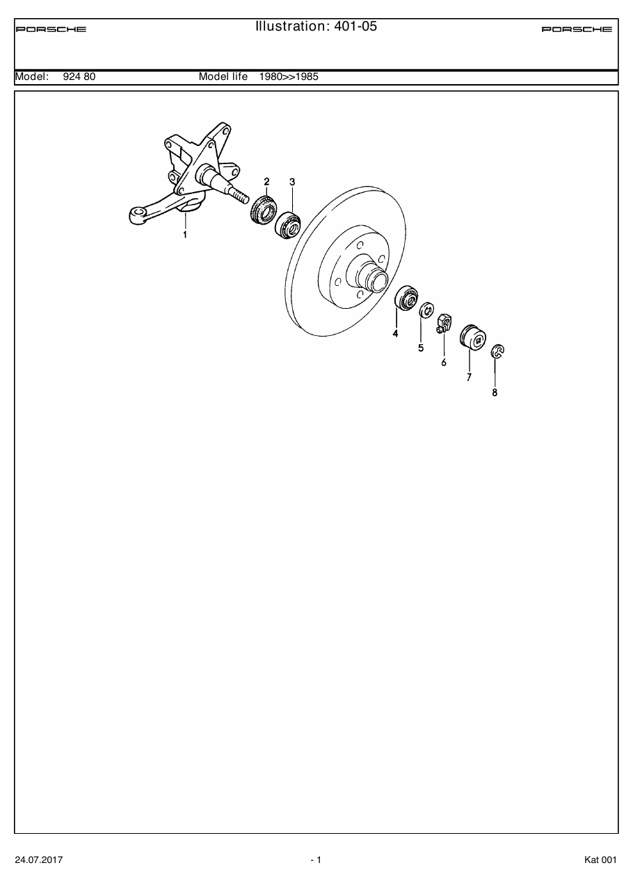 Exploded parts diagram — Steering knuckle