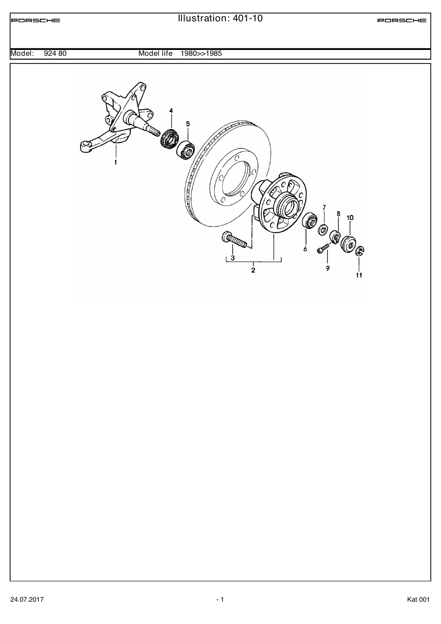 Exploded parts diagram — Steering knuckle
