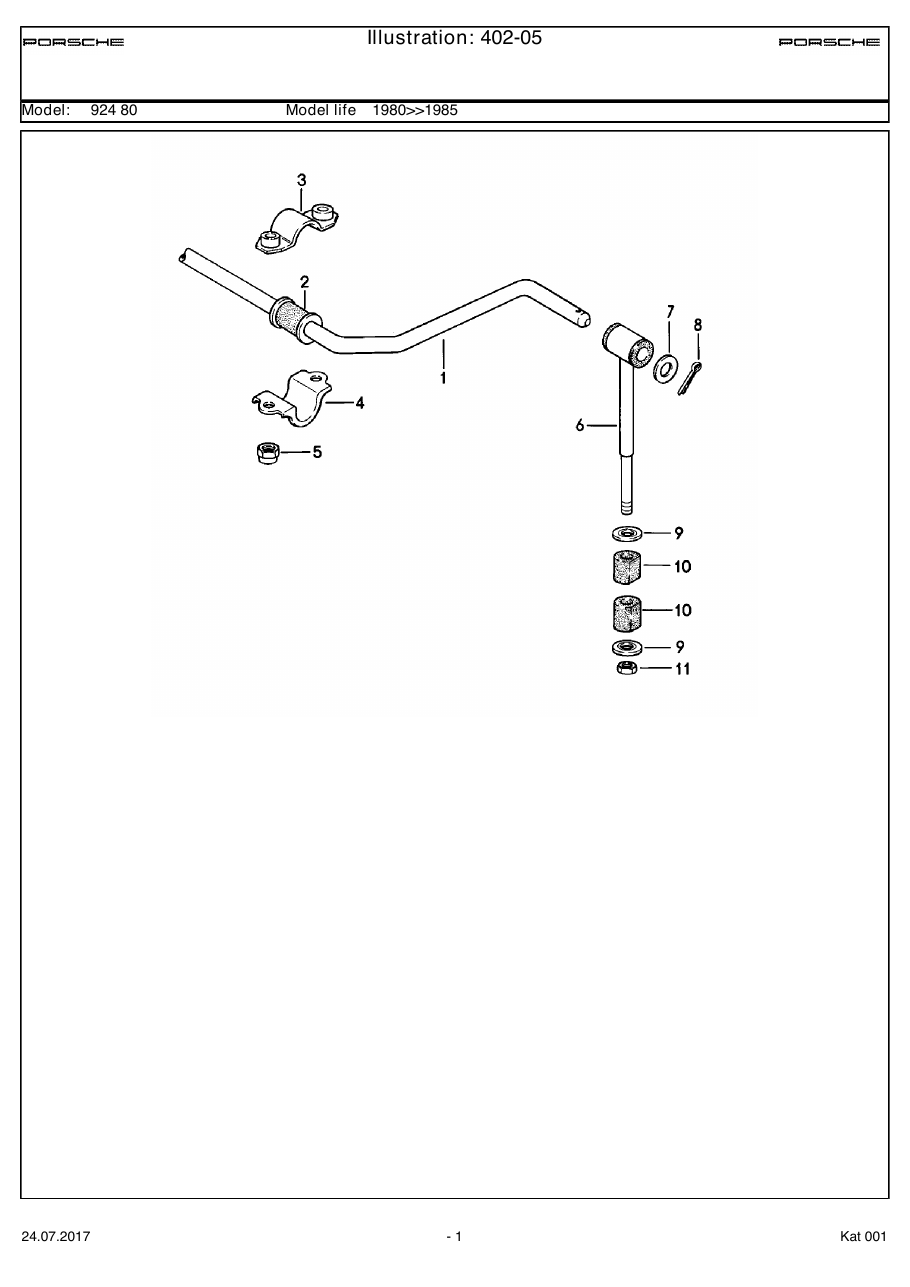 Exploded parts diagram — Stabiliser