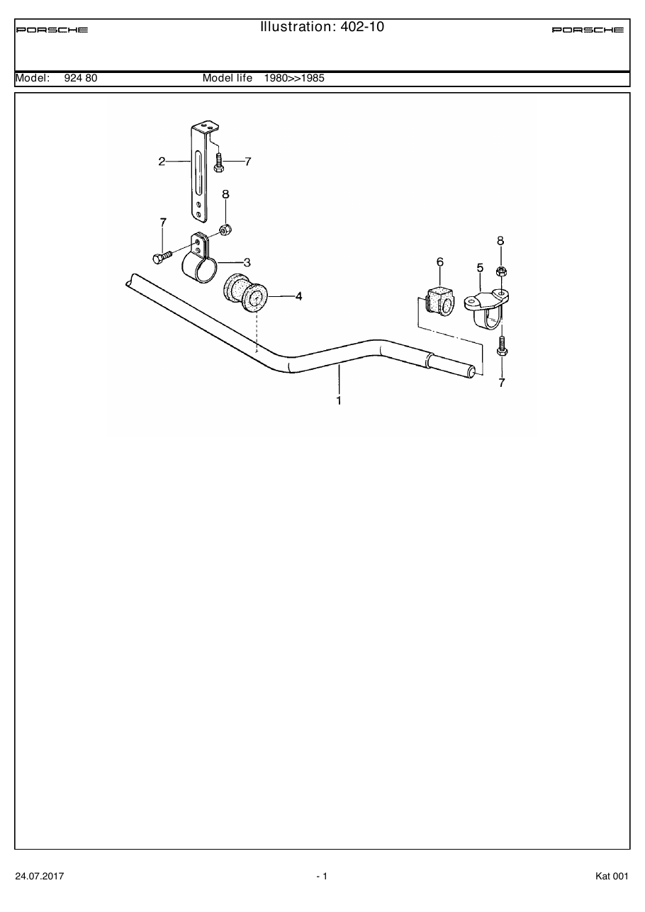 Exploded parts diagram — Stabiliser