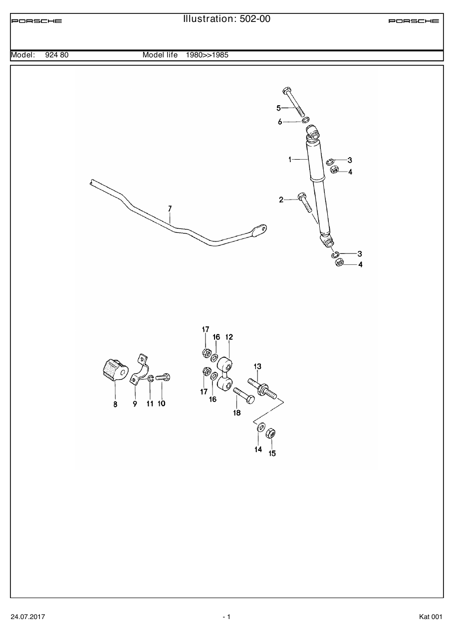 Exploded parts diagram — Vibration damper