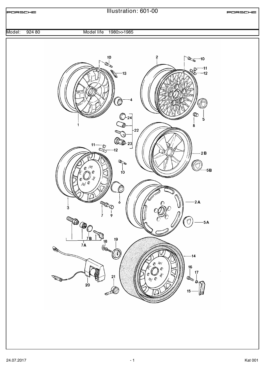 Exploded parts diagram — Disc wheel
