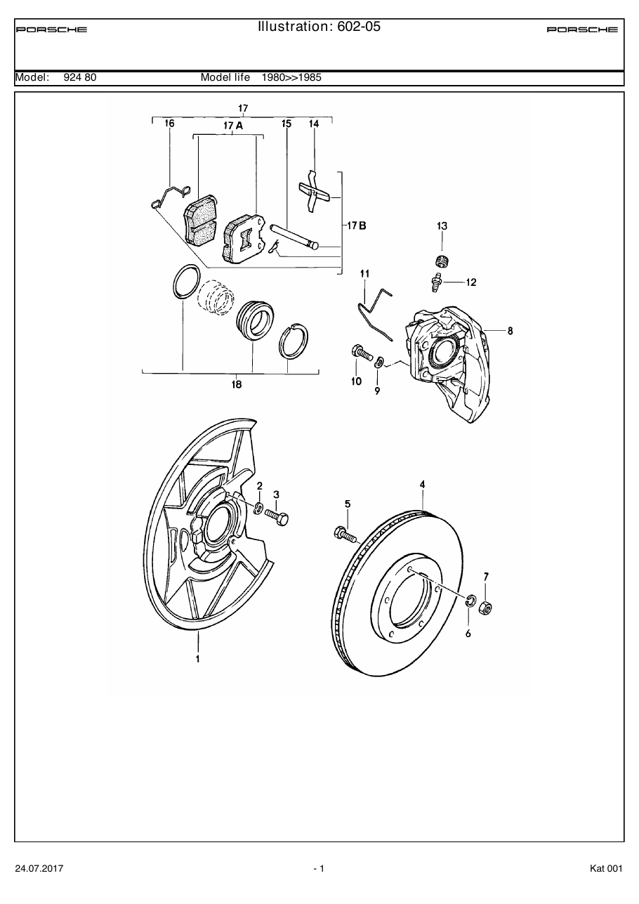 Exploded parts diagram — Disc brake