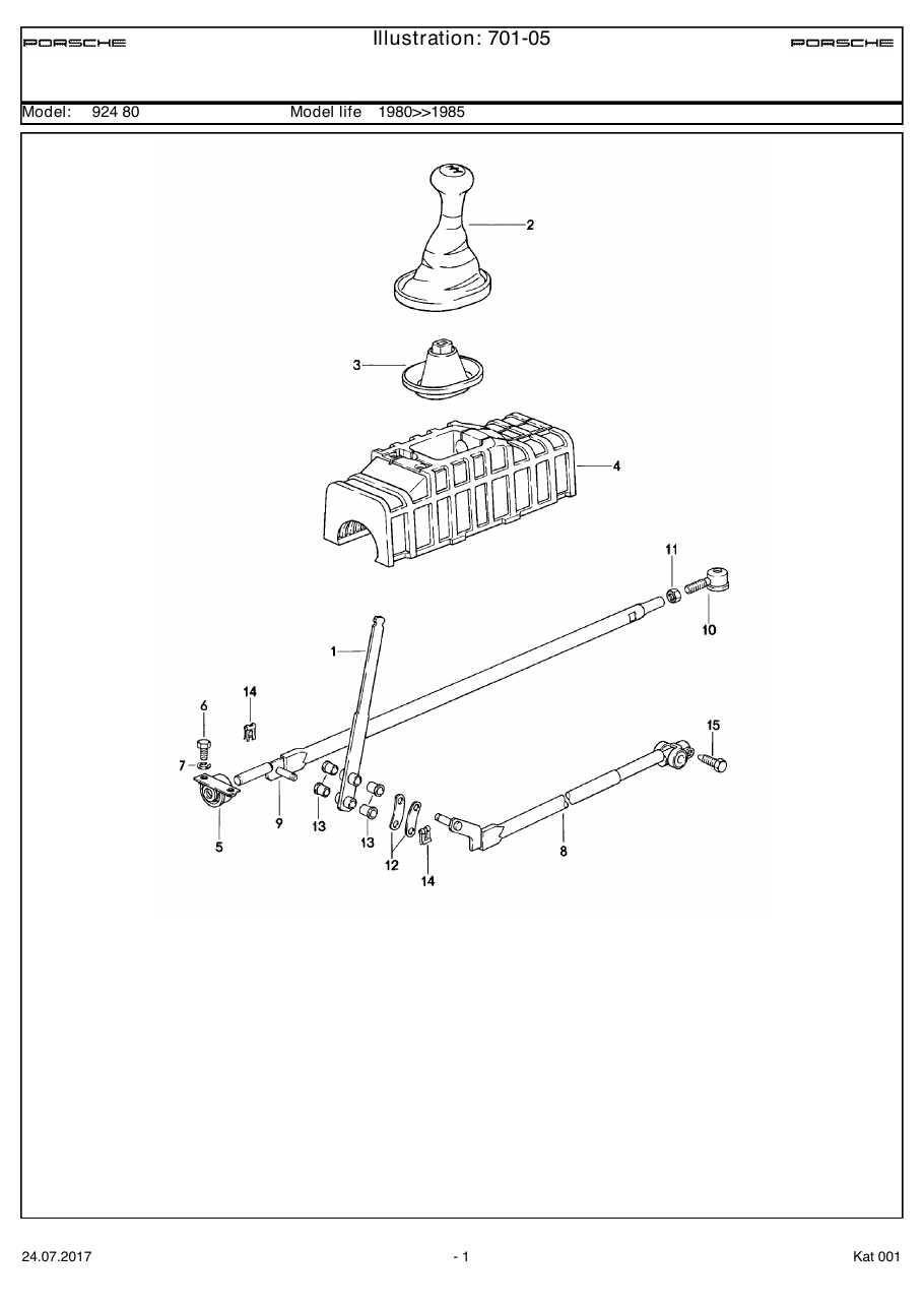 Exploded parts diagram — Shift mechanism