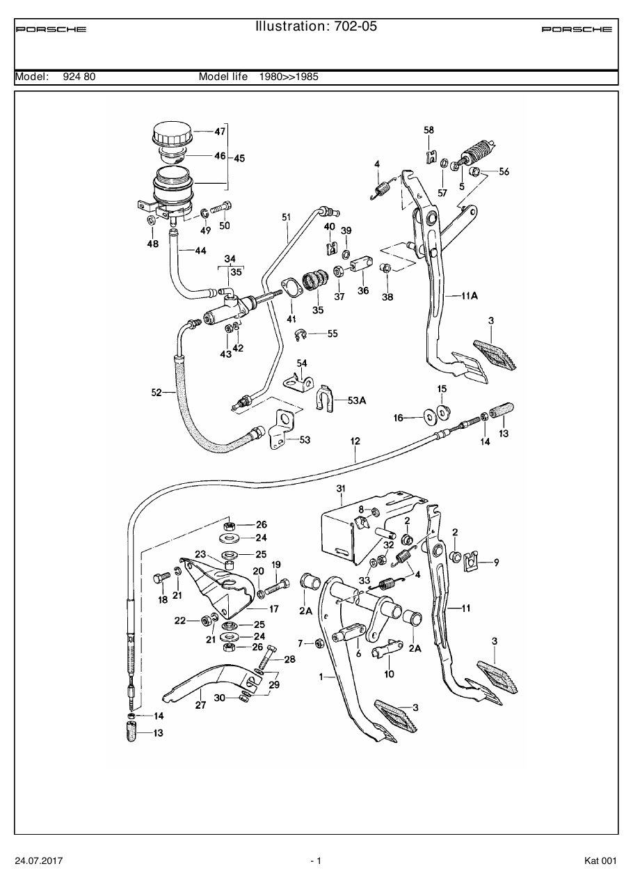 Exploded parts diagram — Brake