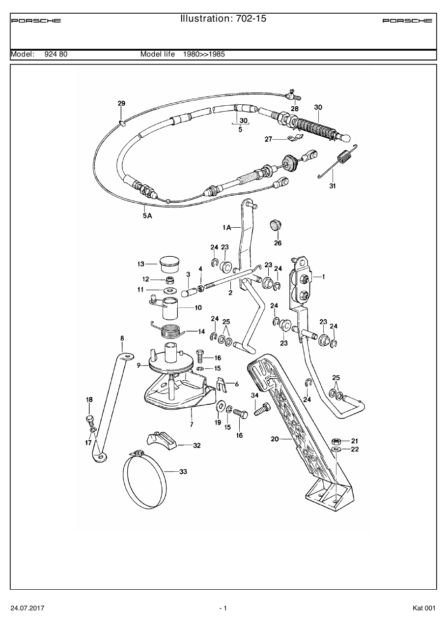 Exploded parts diagram — Accelerator control