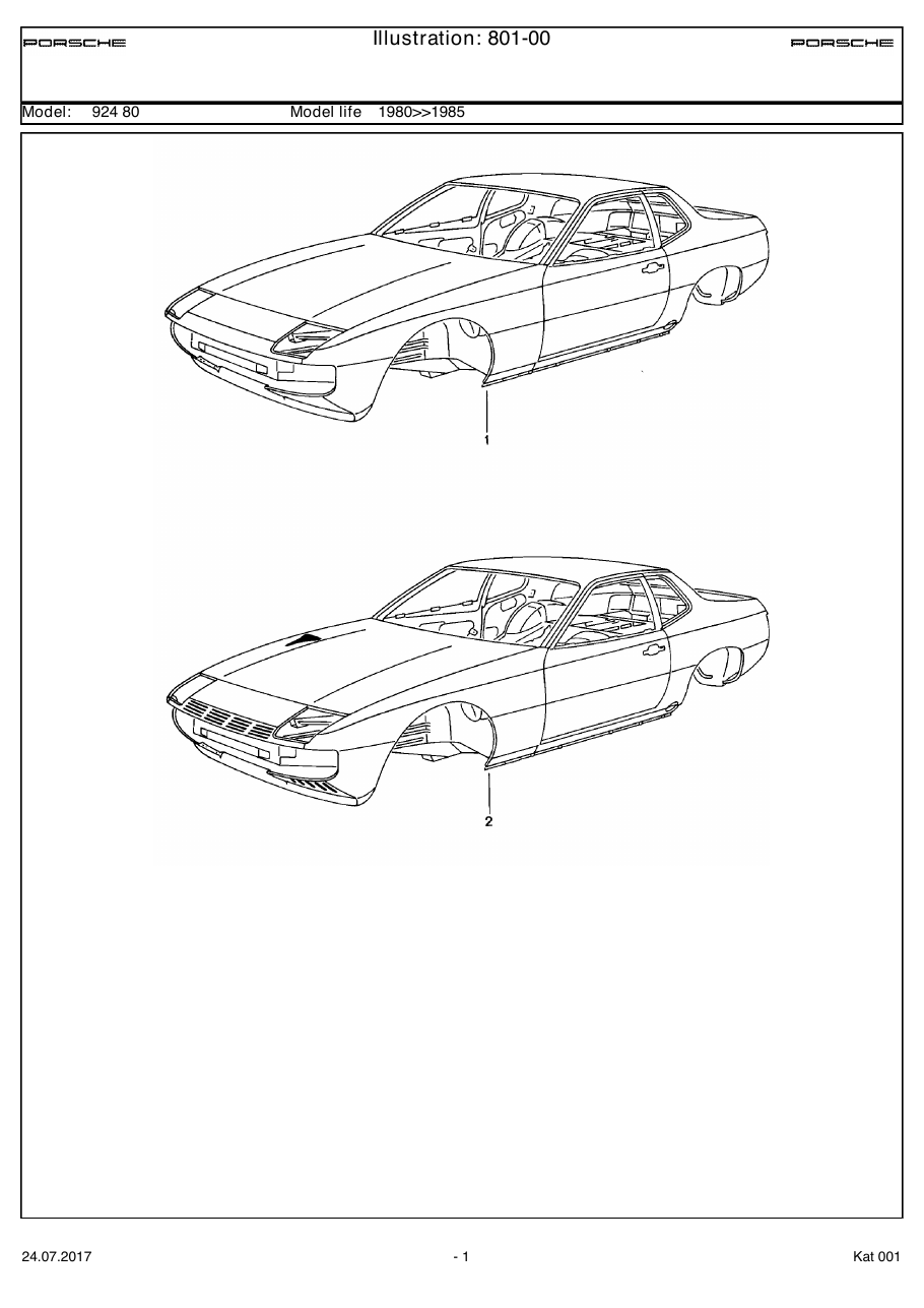 Exploded parts diagram — Body in white