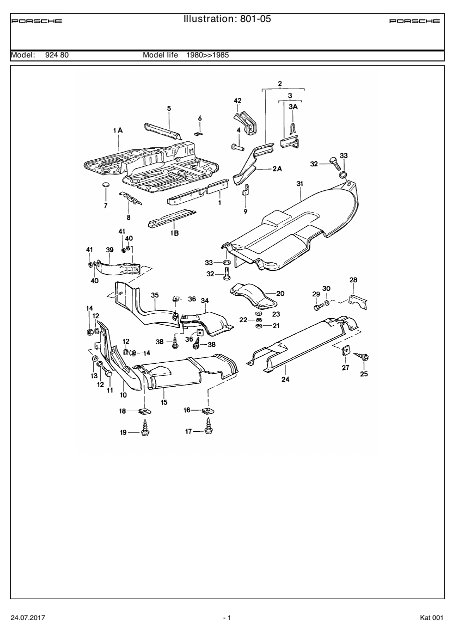 Exploded parts diagram — Side member