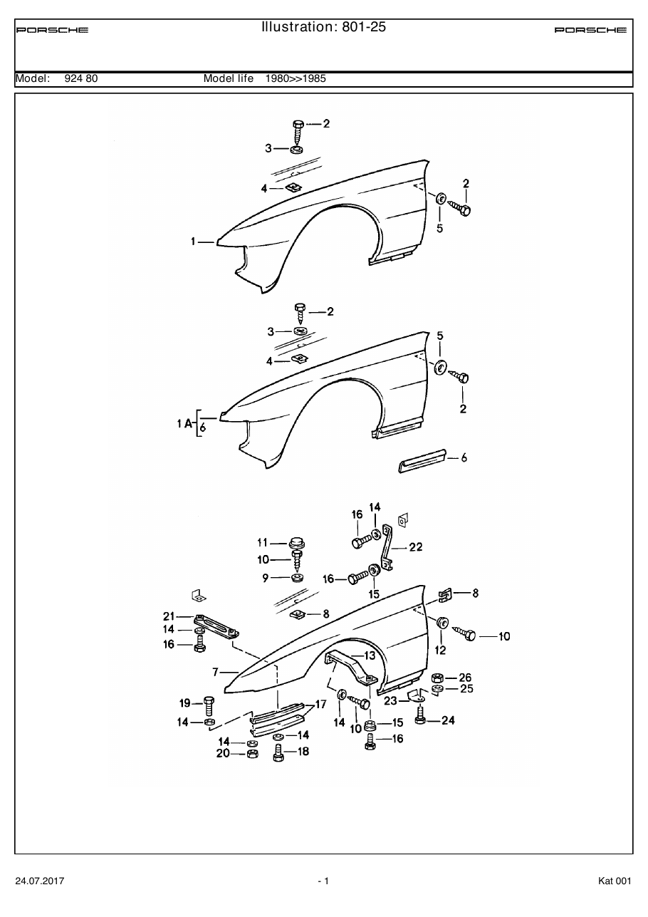 Exploded parts diagram — Wing