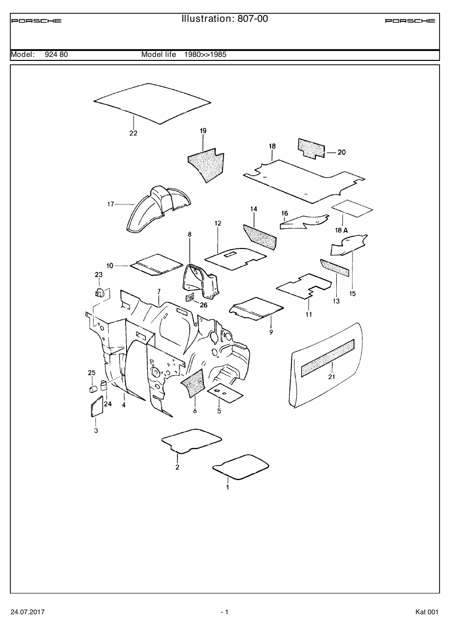 Exploded parts diagram — Body