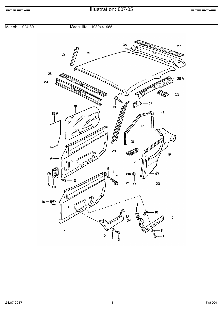 Exploded parts diagram — Linings