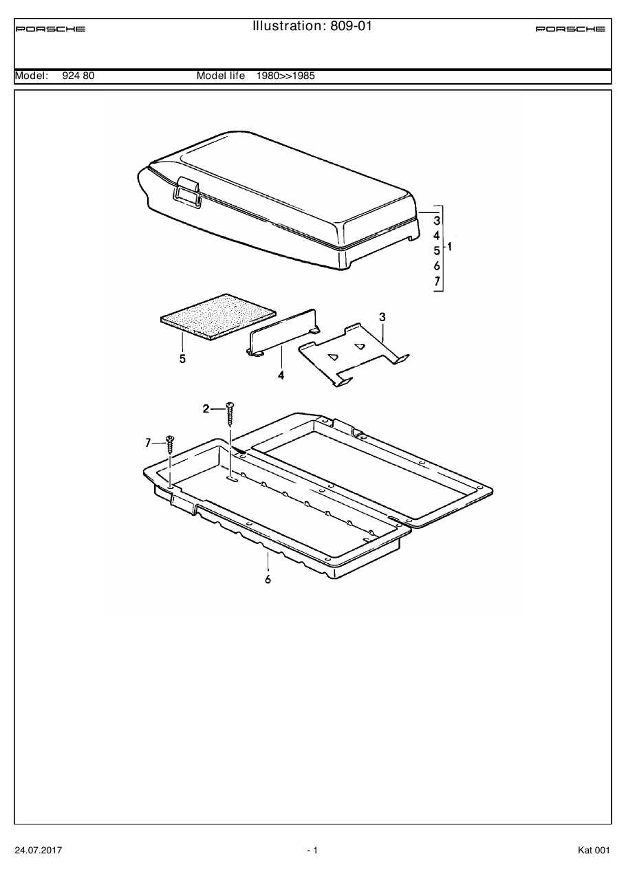 Exploded parts diagram — Cassette box