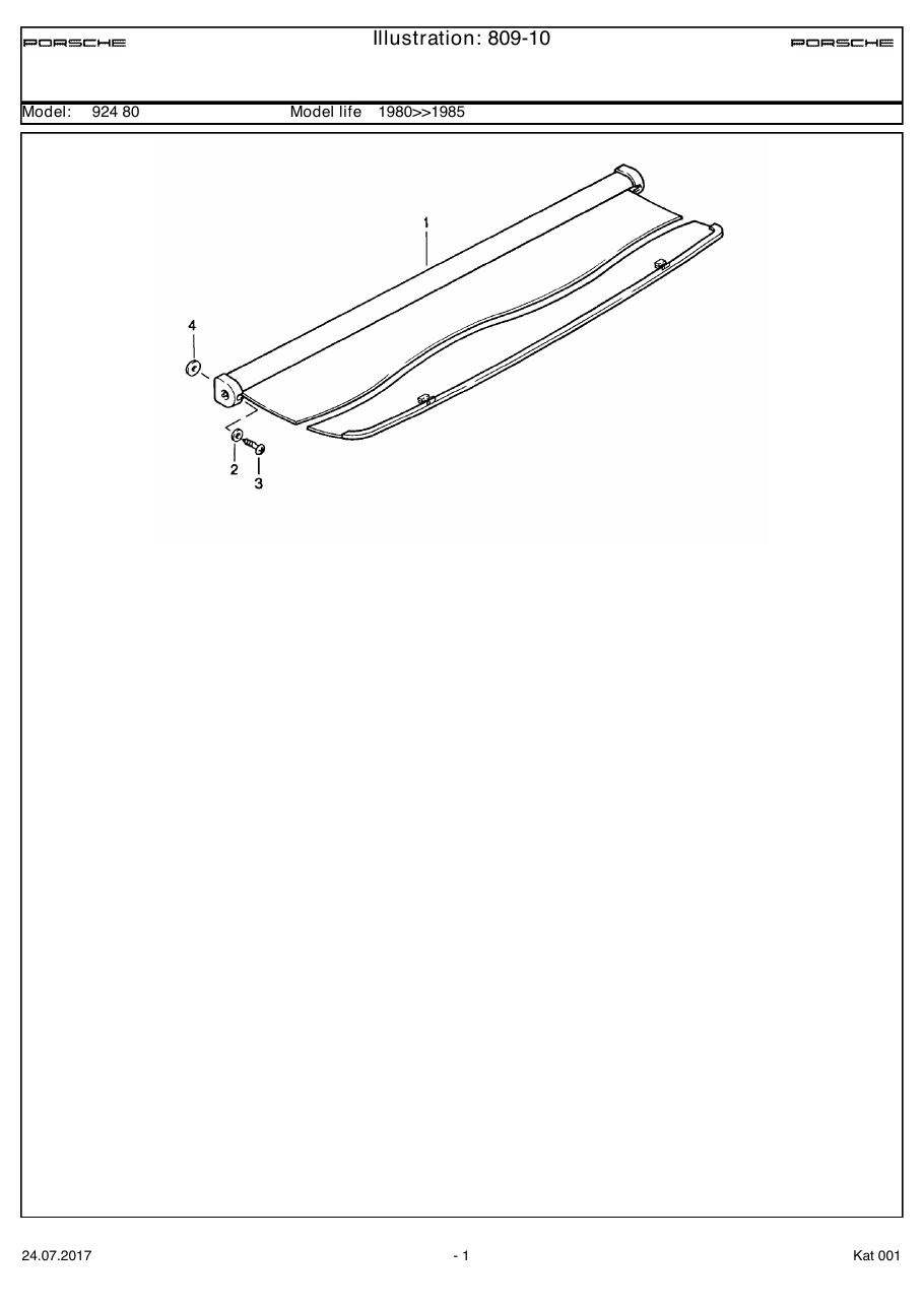 Exploded parts diagram — Luggage compartment cover