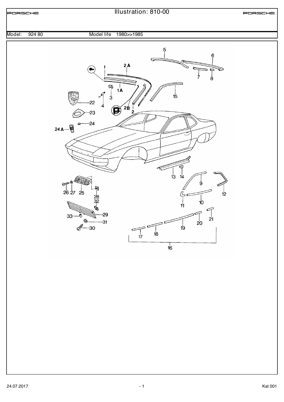 Exploded parts diagram — Decorative fittings