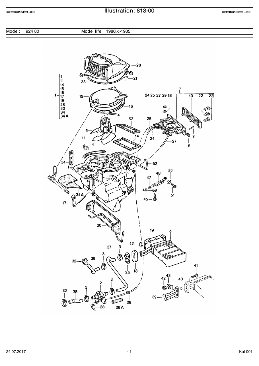 Exploded parts diagram — Heater