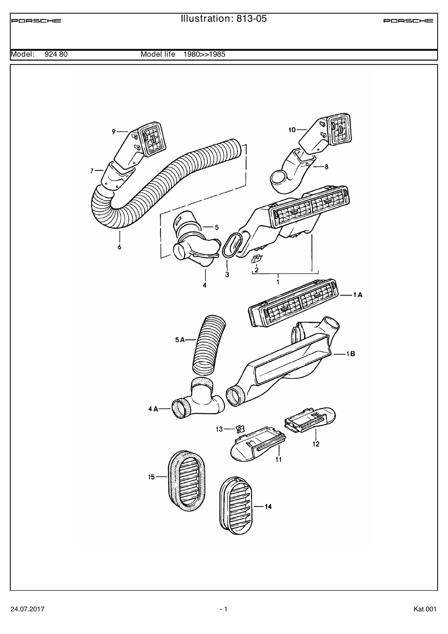 Exploded parts diagram — Air vent