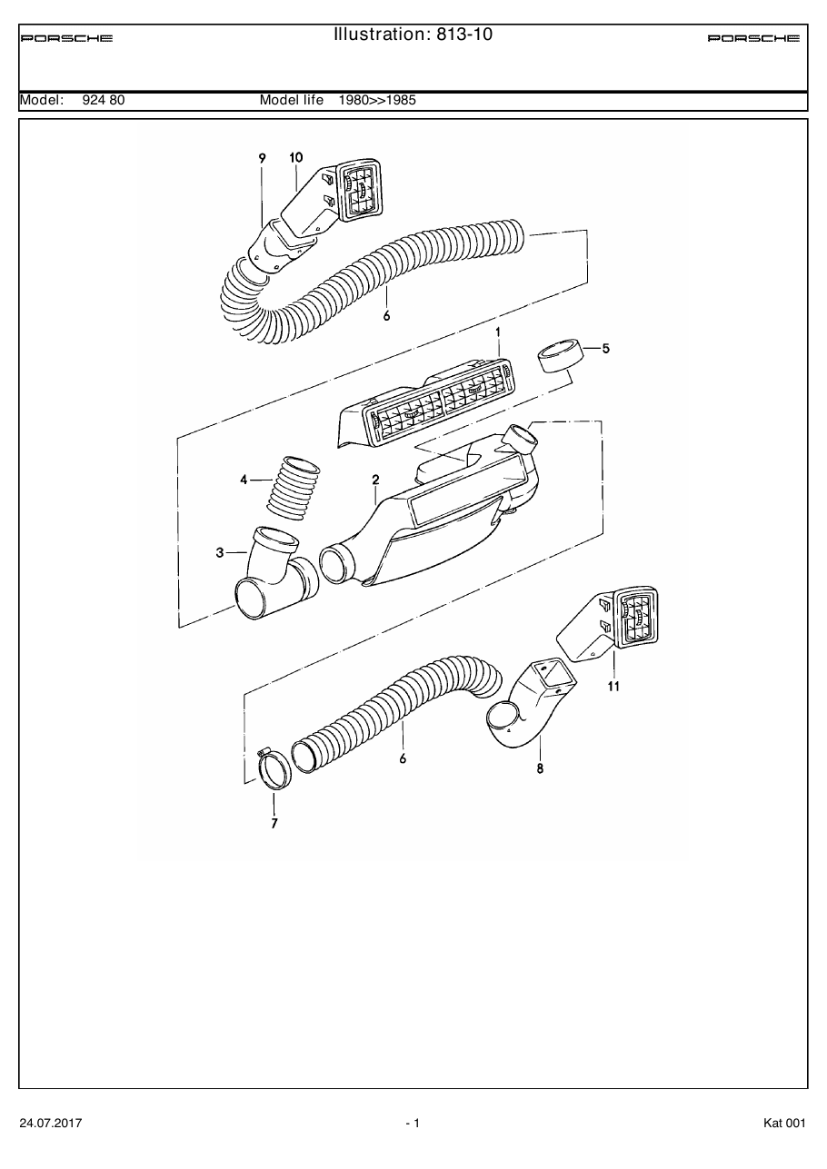 Exploded parts diagram — Air vent