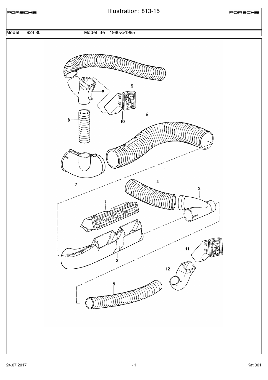 Exploded parts diagram — Air vent