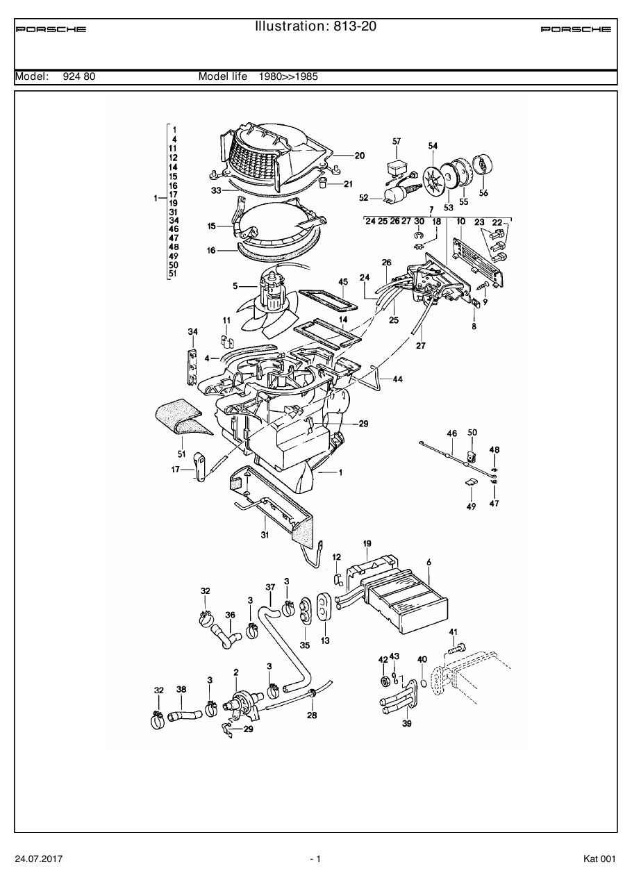 Exploded parts diagram — Heating