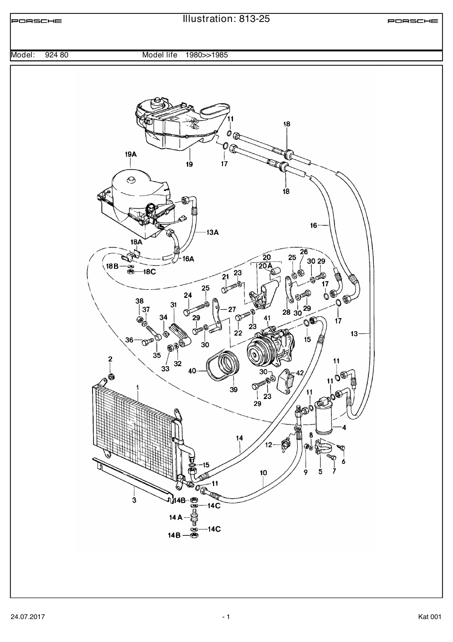 Exploded parts diagram — Air conditioner