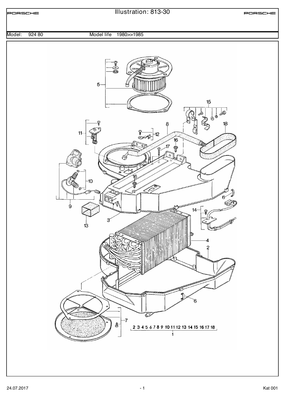Exploded parts diagram — Air conditioner