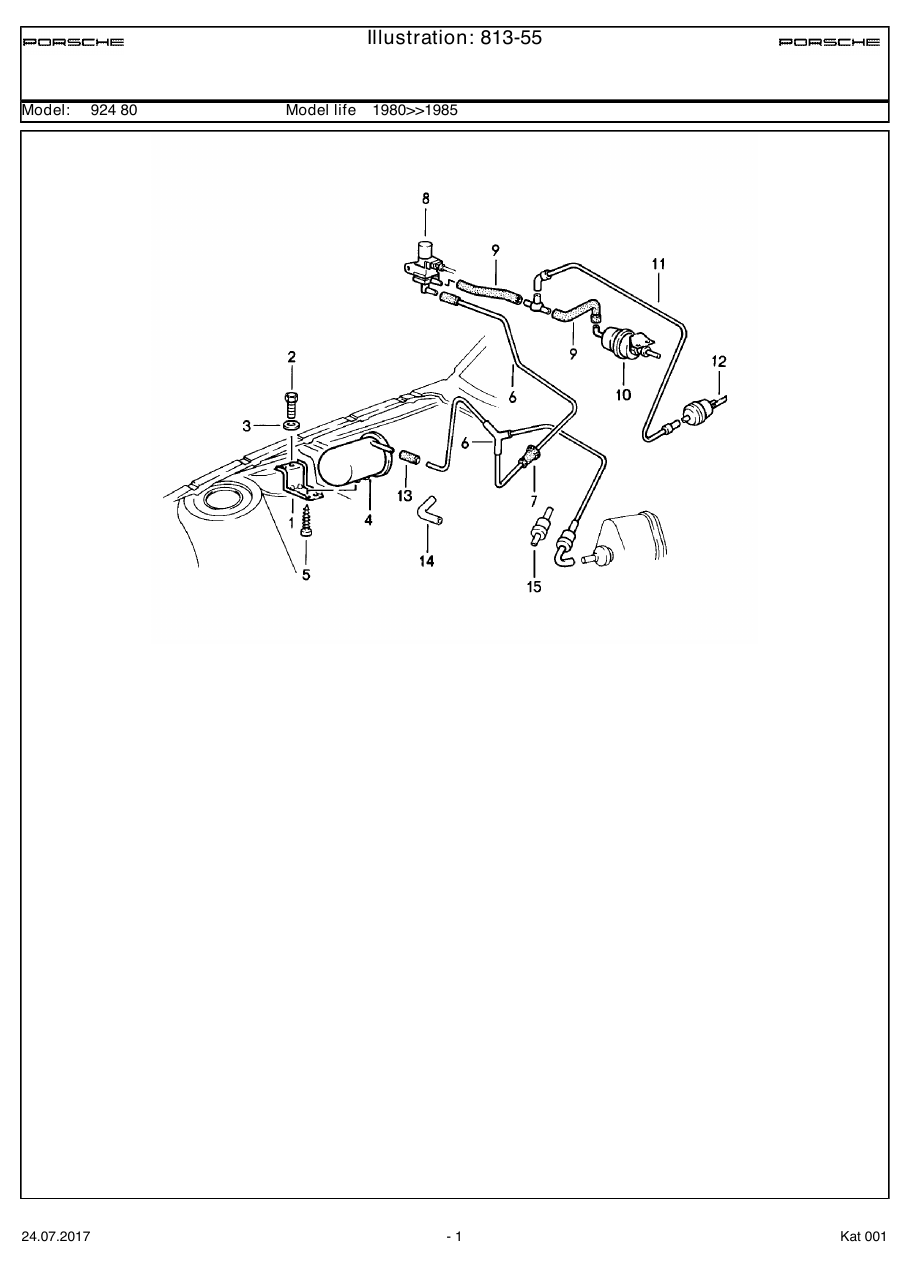 Exploded parts diagram — Vacuum line
