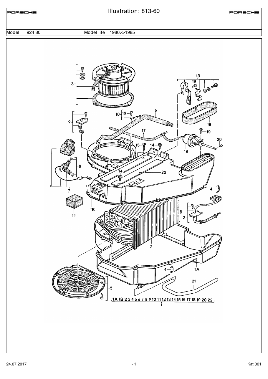 Exploded parts diagram — Air conditioner