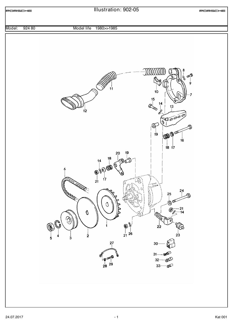 Exploded parts diagram — Mounting parts