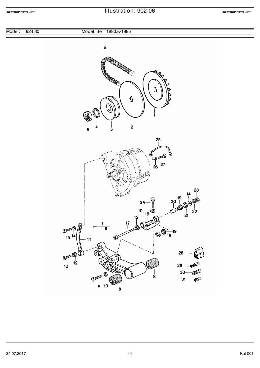 Exploded parts diagram — Mounting parts