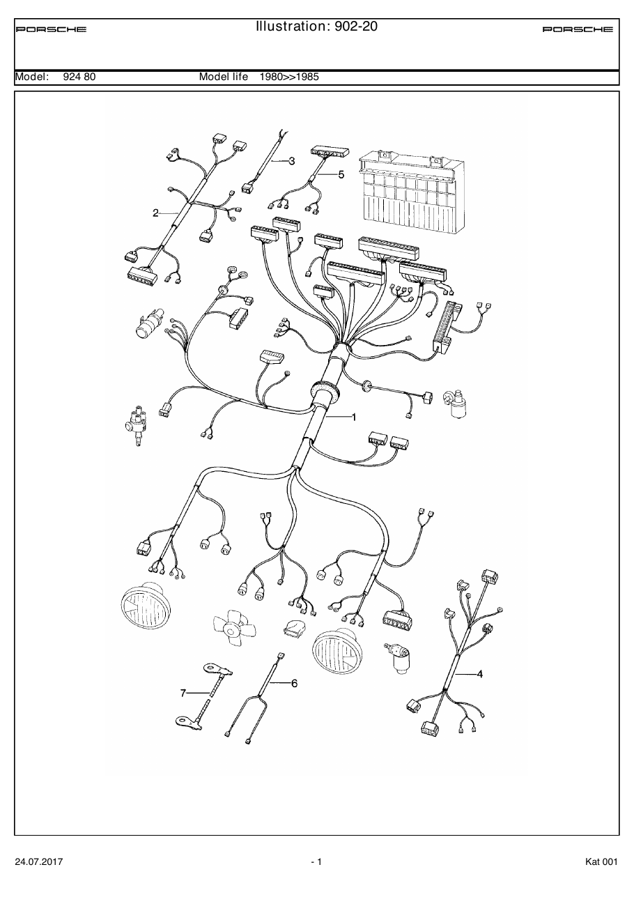 Exploded parts diagram — Wiring harnesses