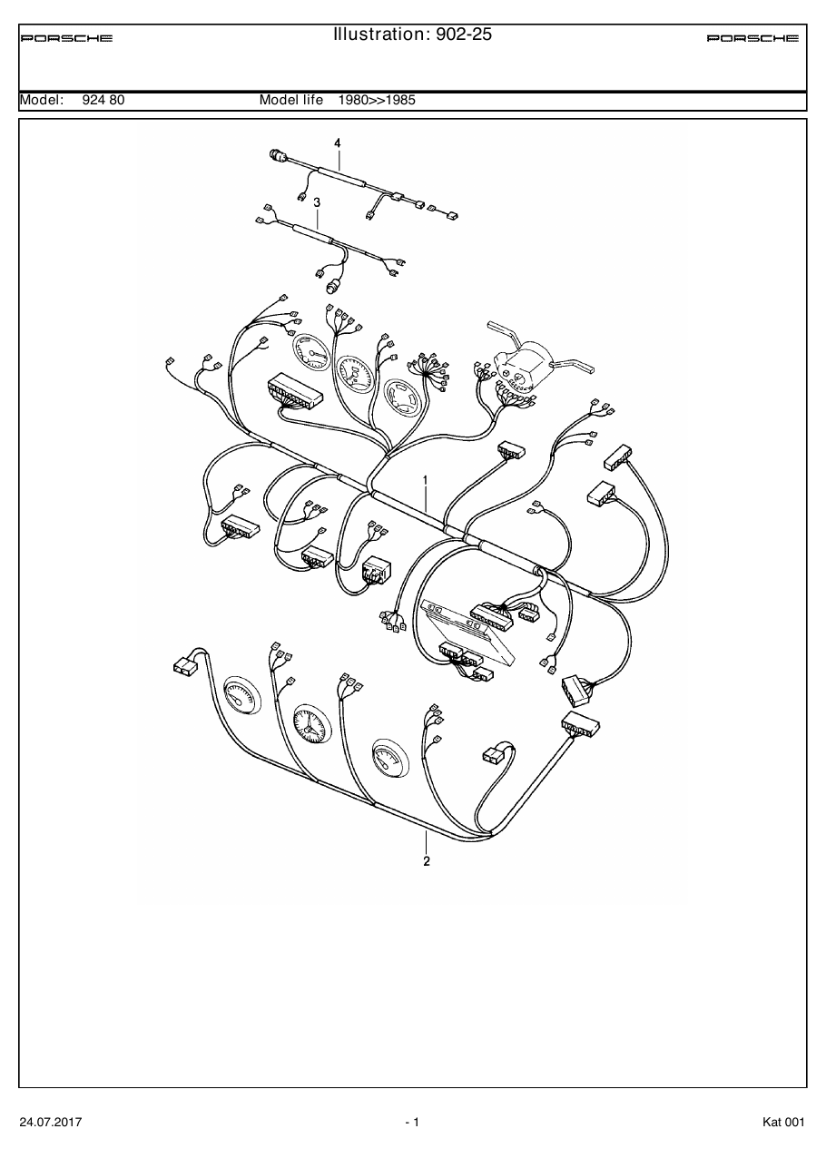 Exploded parts diagram — Wiring harnesses