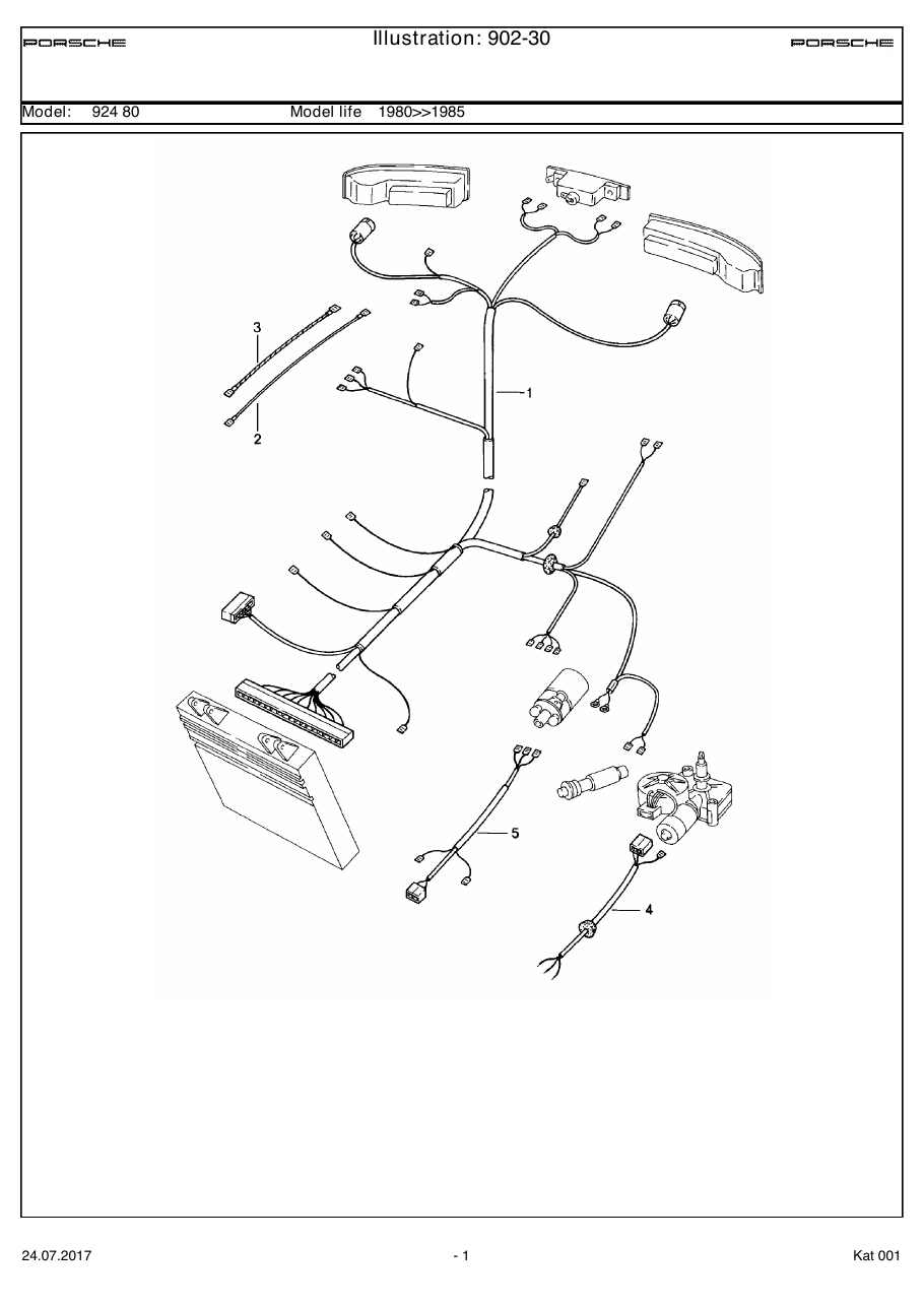 Exploded parts diagram — Wiring harnesses