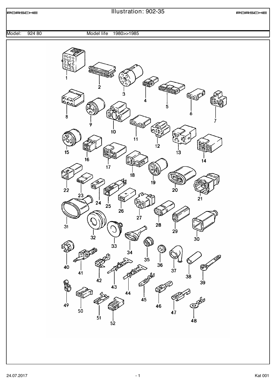 Exploded parts diagram — Connector housing